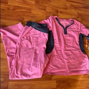PINK SCRUBS  SIZE LRG TOP SIZE LT BOTTOMS